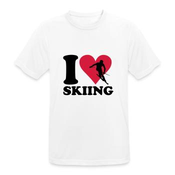 I love Skiing - Ski - Männer T-Shirt atmungsaktiv - Weiß - Vorne - AI Model Male 185 dark (185cm)