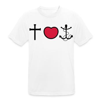 Foi amour espoir - T-shirt respirant Homme - blanc - Devant - AI Model Male 185 dark (185cm)