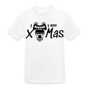 Merry Xmas Gorilla Affe Geschenk - Männer T-Shirt atmungsaktiv - Weiß - Vorne - AI Model Male 185 dark (185cm)