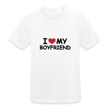 I Love My Boyfriend - Männer T-Shirt atmungsaktiv - Weiß - Vorne - AI Model Male 185 dark (185cm)