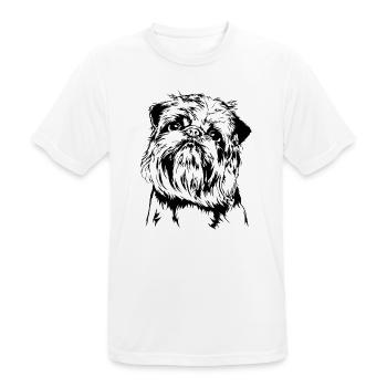 POIGNÉE DE NAIN BELGE Griffon Chiens Wilsigns - T-shirt respirant Homme - blanc - Devant - AI Model Male 185 dark (185cm)