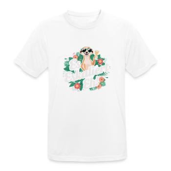 It escalates anyway Meerkat party alcohol saying - Men's Breathable T-Shirt - white - Front - AI Model Male 185 dark (185cm)
