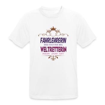 Fahrlehrerin Weltretterin - Männer T-Shirt atmungsaktiv - Weiß - Vorne - AI Model Male 185 dark (185cm)