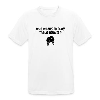 Table Tennis - Ping Pong - Sport - Racket - Ball - Männer T-Shirt atmungsaktiv - Weiß - Vorne - AI Model Male 185 dark (185cm)