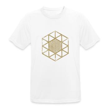Hexagon · Shapes · Signs · Symbols · Grunge - Men's Breathable T-Shirt - white - Front - AI Model Male 185 dark (185cm)