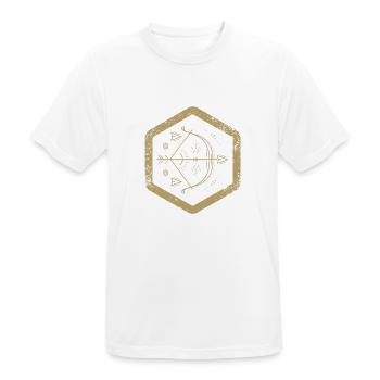 Hexagon · Zodiac Signs · Sagittarius · Schütze - Männer T-Shirt atmungsaktiv - Weiß - Vorne - AI Model Male 185 dark (185cm)
