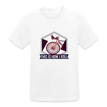 Fahrrad. So rolle ich - Männer T-Shirt atmungsaktiv - Weiß - Vorne - AI Model Male 185 dark (185cm)