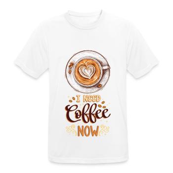 Café Amateur de Café Tasse à café Barista Vintage - T-shirt respirant Homme - blanc - Devant - AI Model Male 185 dark (185cm)