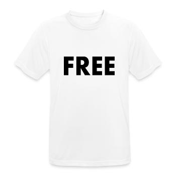 Free - Männer T-Shirt atmungsaktiv - Weiß - Vorne - AI Model Male 185 dark (185cm)