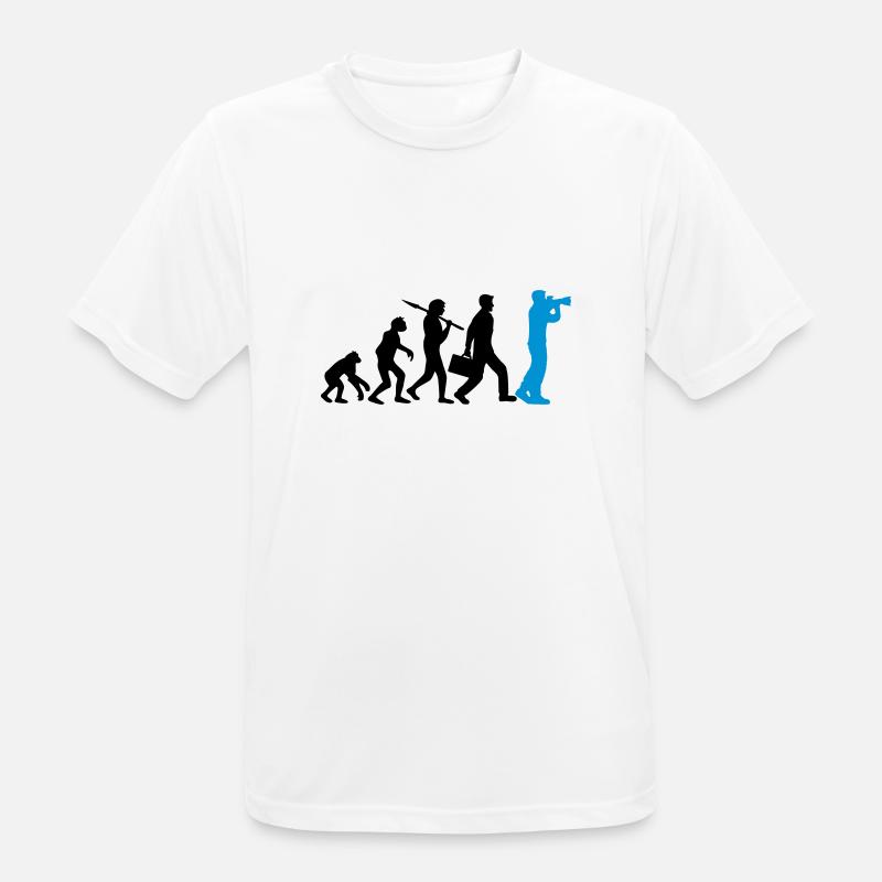 Fotograf Kamera Evolution - Männer T-Shirt atmungsaktiv - Weiß