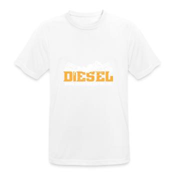 Moteur diesel I Diesel Parce que les voitures électriques - T-shirt respirant Homme - blanc - Devant - AI Model Male 185 dark (185cm)