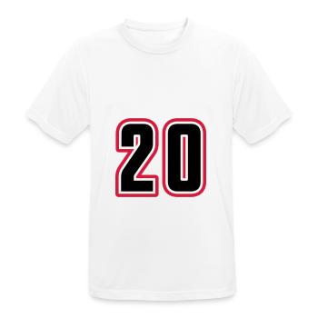 20 Zahl symbol - Männer T-Shirt atmungsaktiv - Weiß - Vorne - AI Model Male 185 dark (185cm)