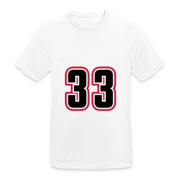 33 Number symbol - Men's Breathable T-Shirt - white - Front - AI Model Male 185 dark (185cm)