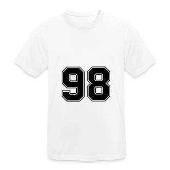 98 number jersey - Men's Breathable T-Shirt - white - Front - AI Model Male 185 dark (185cm)