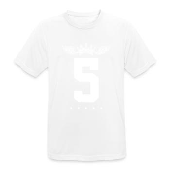 5 Number crown - Men's Breathable T-Shirt - white - Front - AI Model Male 185 dark (185cm)