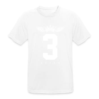 3 Zahl Krone - Männer T-Shirt atmungsaktiv - Weiß - Vorne - AI Model Male 185 dark (185cm)