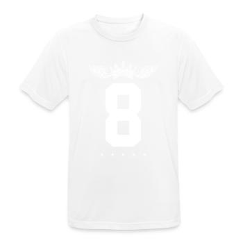 8 Zahl Krone - Männer T-Shirt atmungsaktiv - Weiß - Vorne - AI Model Male 185 dark (185cm)