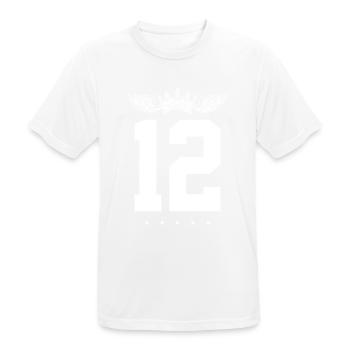 12 Zahl Krone - Männer T-Shirt atmungsaktiv - Weiß - Vorne - AI Model Male 185 dark (185cm)