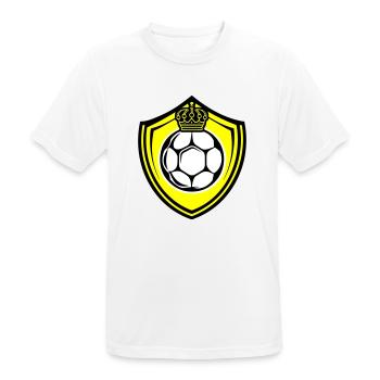Fussball Logo Schild Mannschaft - Männer T-Shirt atmungsaktiv - Weiß - Vorne - AI Model Male 185 dark (185cm)