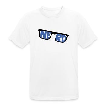 nerd coder server download cyberspace programmer - Männer T-Shirt atmungsaktiv - Weiß - Vorne - AI Model Male 185 dark (185cm)