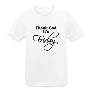 Thank God it's Friday - Männer T-Shirt atmungsaktiv - Weiß - Vorne - AI Model Male 185 dark (185cm)