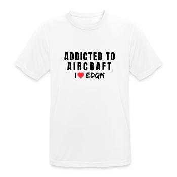 Addicted to Aircraft - I Love EDQM - Männer T-Shirt atmungsaktiv - Weiß - Vorne - AI Model Male 185 dark (185cm)