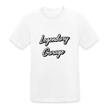 Garage légendaire - T-shirt respirant Homme - blanc - Devant - AI Model Male 185 dark (185cm)