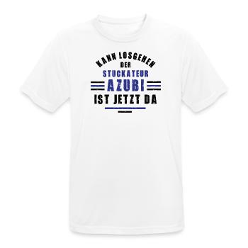 Azubi Stuckateur Lehre Ausbildung Stukkateur Lehre - Männer T-Shirt atmungsaktiv - Weiß - Vorne - AI Model Male 185 dark (185cm)