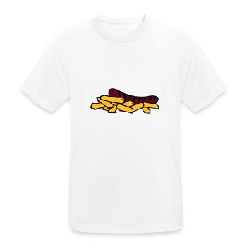 currywurst frite saucisse - T-shirt respirant Homme - blanc - Devant - AI Model Male 185 dark (185cm)