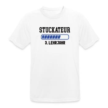 Ausbildung Stuckateur 3. Lehrjahr Stukkateur Lehre - Männer T-Shirt atmungsaktiv - Weiß - Vorne - AI Model Male 185 dark (185cm)
