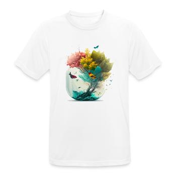 The miniature forest - Men's Breathable T-Shirt - white - Front - AI Model Male 185 dark (185cm)