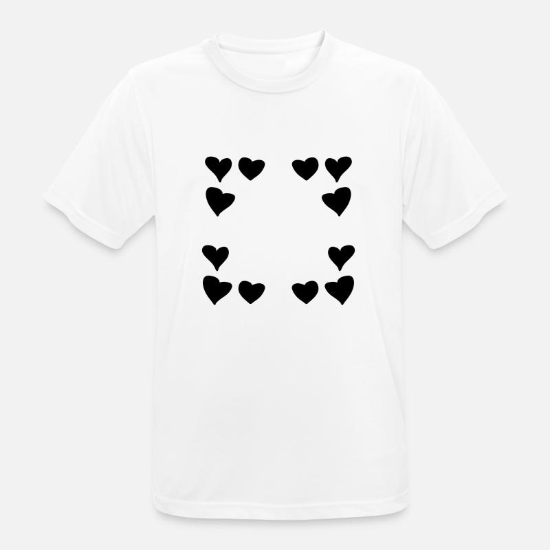 Hearts Pattern Frame Square Heart - Men's Breathable T-Shirt - white