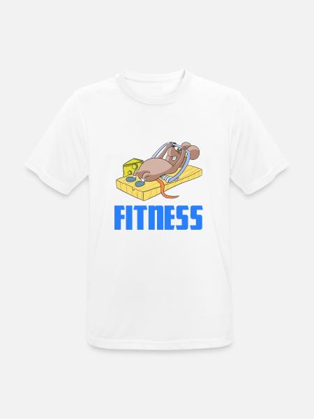 Fitness Maus Bodybuildung Gewichtheben Mausefalle - Männer T-Shirt atmungsaktiv - Weiß