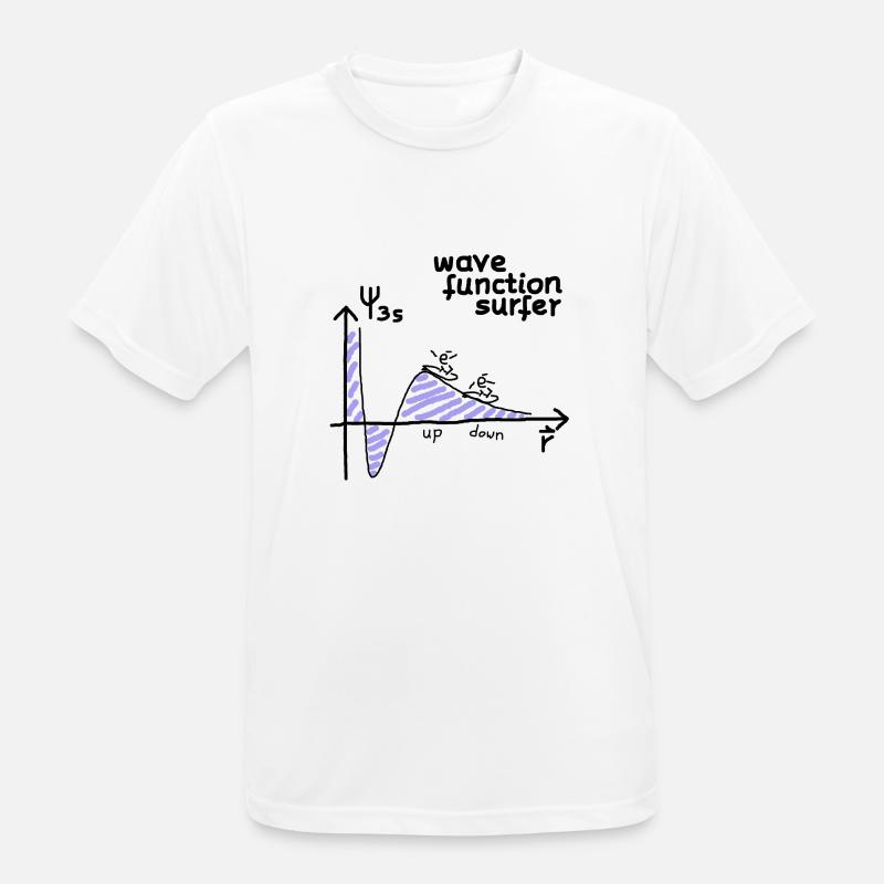 Quantum mechanics electron surfer (physics) - Men's Breathable T-Shirt - white
