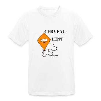 CERVEAU LENT - T-shirt respirant Homme - blanc - Devant - AI Model Male 185 dark (185cm)