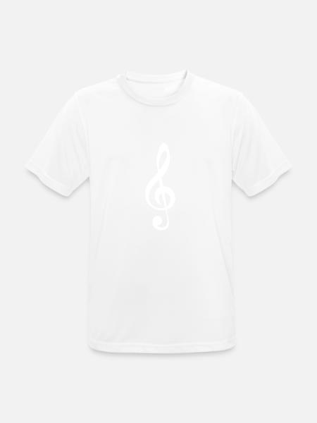 Klassischer Notenschlüssel - Männer T-Shirt atmungsaktiv - Weiß