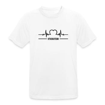 Herzschlag Stuckateur Herz Bester Mann Stukkateur - Männer T-Shirt atmungsaktiv - Weiß - Vorne - AI Model Male 185 dark (185cm)