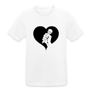 Coeur de microphone - T-shirt respirant Homme - blanc - Devant - AI Model Male 185 dark (185cm)