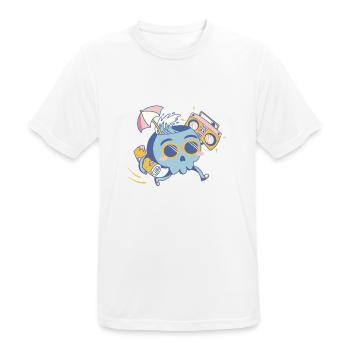 Sommer - Männer T-Shirt atmungsaktiv - Weiß - Vorne - AI Model Male 185 dark (185cm)
