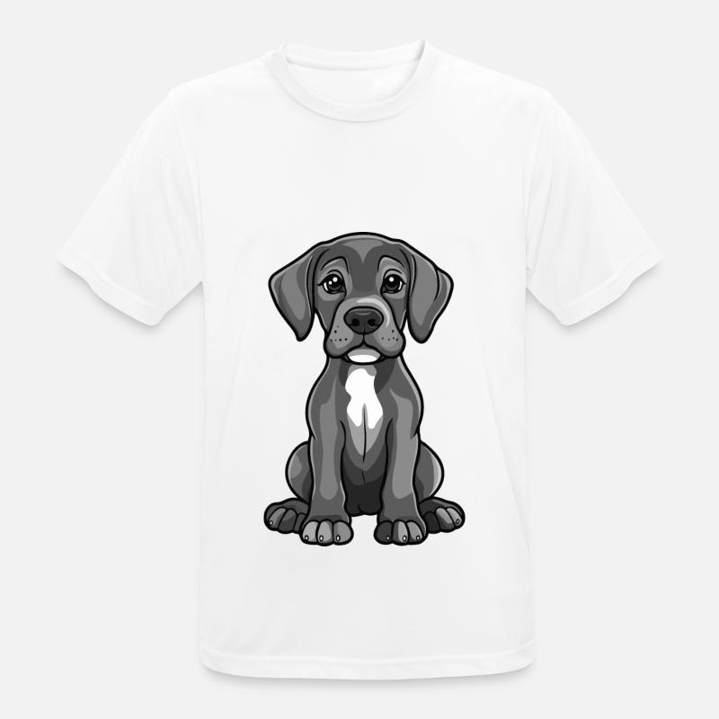 Great Dane Hund Comic Niedlich - Männer T-Shirt atmungsaktiv - Weiß