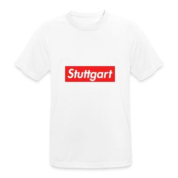 Landeshauptstadt Stuttgart - Männer T-Shirt atmungsaktiv - Weiß - Vorne - AI Model Male 185 dark (185cm)
