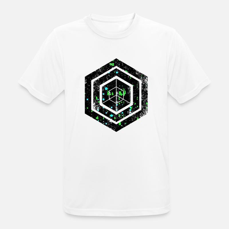 hexagon programming programmer coding geometric - Men's Breathable T-Shirt - white
