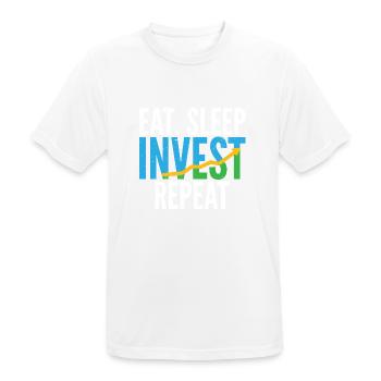 Investment Investor I Trading Eat Sleep Invest - Men's Breathable T-Shirt - white - Front - AI Model Male 185 dark (185cm)