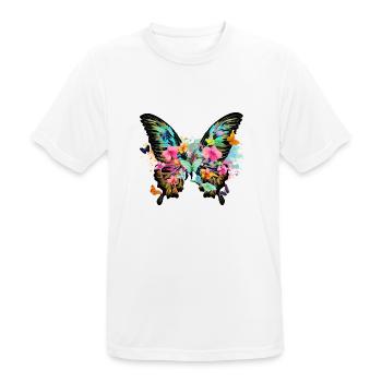 schmetterling,bunt,blumen,graffiti - Männer T-Shirt atmungsaktiv - Weiß - Vorne - AI Model Male 185 dark (185cm)