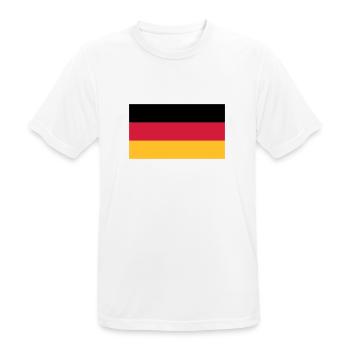 Allemagne Drapeau Noir Rouge Or - T-shirt respirant Homme - blanc - Devant - AI Model Male 185 dark (185cm)