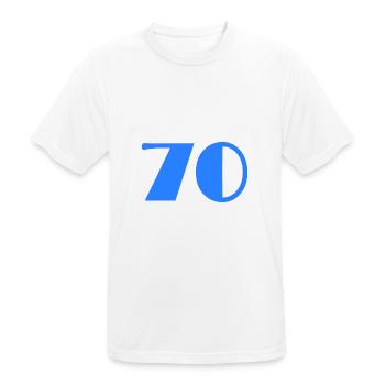 70 JAHRE. 70-JÄHRIGES JUBILÄUM. GEBURTSTAG 70 JAHRE. 70 - Männer T-Shirt atmungsaktiv - Weiß - Vorne - AI Model Male 185 dark (185cm)