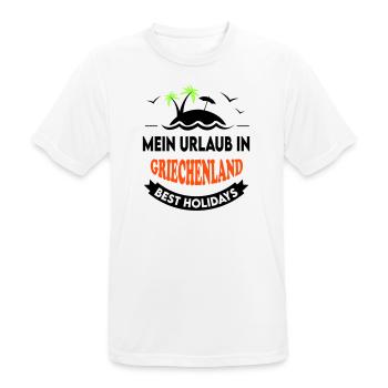 Urlaub Ferien Reise GRIECHENLAND - Männer T-Shirt atmungsaktiv - Weiß - Vorne - AI Model Male 185 dark (185cm)