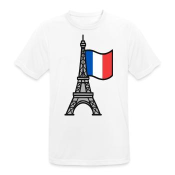 Tour Eiffel avec drapeau français - T-shirt respirant Homme - blanc - Devant - AI Model Male 185 dark (185cm)