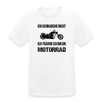 Motorrad - Männer T-Shirt atmungsaktiv - Weiß - Vorne - AI Model Male 185 dark (185cm)