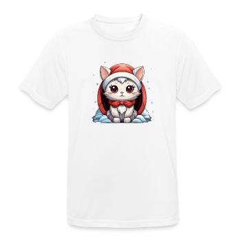 Design de Noël de chat - Style Kawaii - T-shirt respirant Homme - blanc - Devant - AI Model Male 185 dark (185cm)